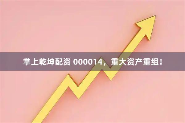 掌上乾坤配资 000014，重大资产重组！
