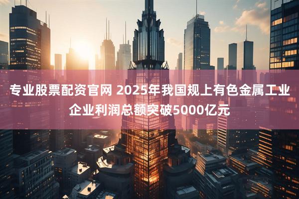 专业股票配资官网 2025年我国规上有色金属工业企业利润总额突破5000亿元